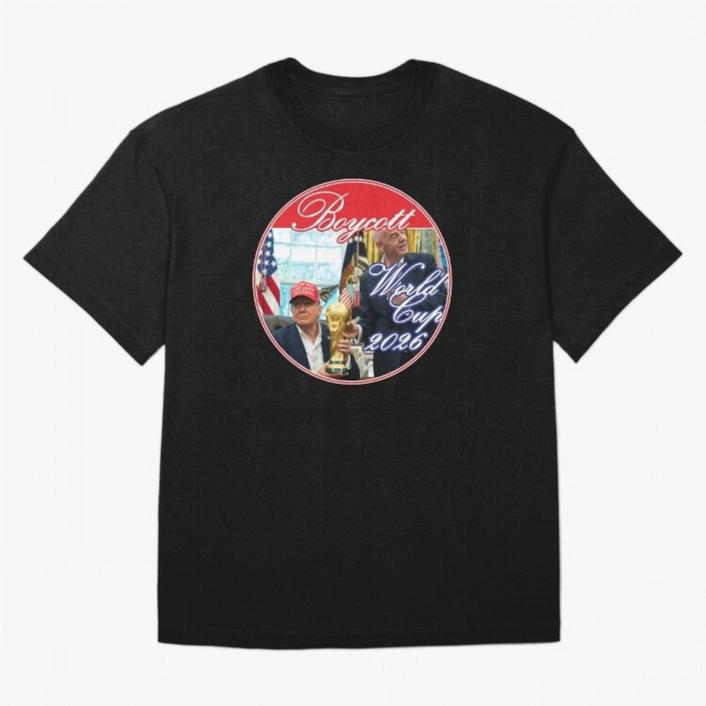 Boycott World Cup 2026 Oversized T-Shirt Bring World Football Passion into FIFA World Cup 2026 USA Canada Mexico for Fans of Messi, Neymar and Mbappe and France and Portugal, Bringing Stadium Memories, Football Loyalty, International Chants and