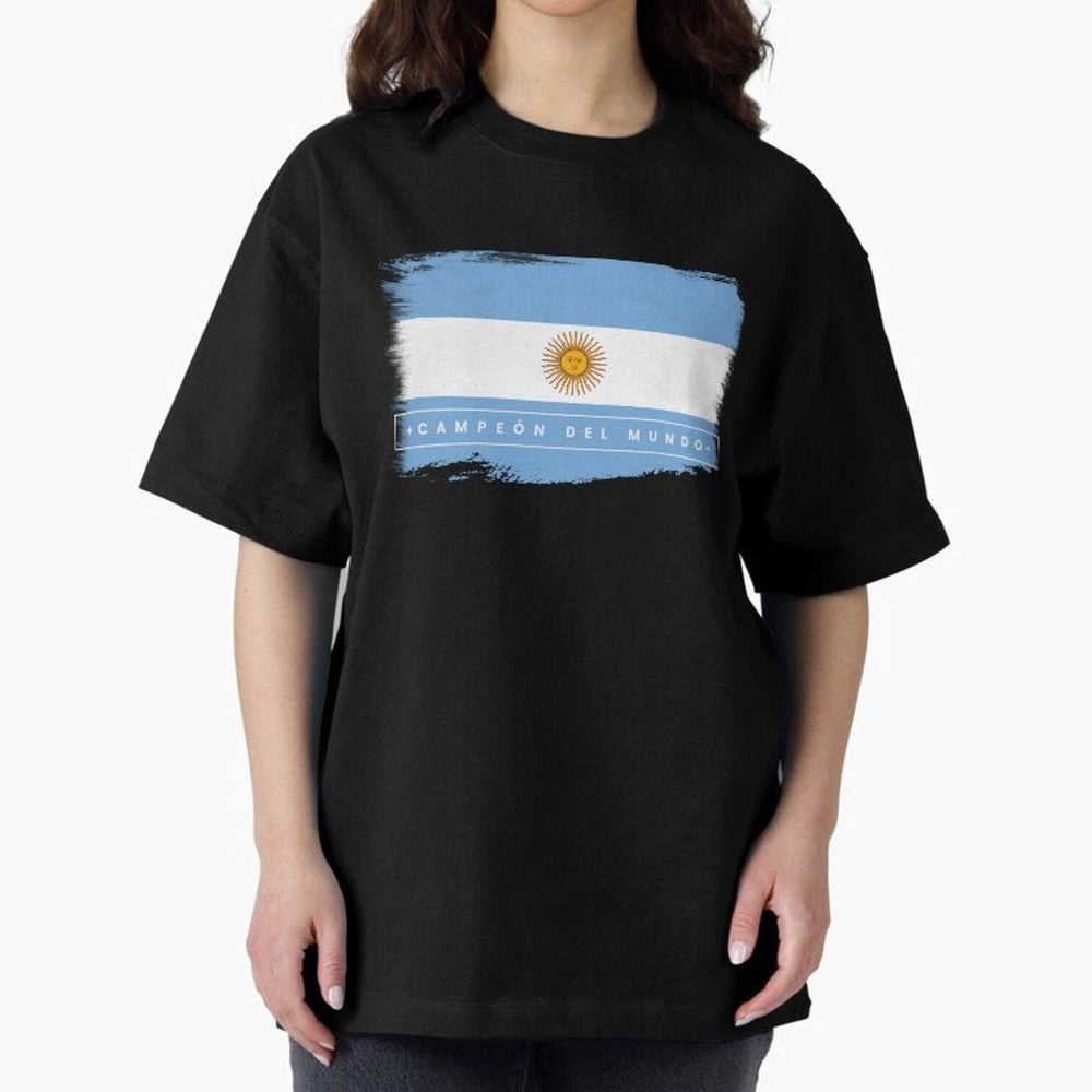 Argentina Campe¨®n del Mundo Oversized T-Shirt Honor the Football Icons of Global Football Passion for FIFA World Cup 2026 USA Canada Mexico, with Cristiano Ronaldo, Haaland and CR7, Portugal, Tournament Hype, Historic Matchups, Family Viewing