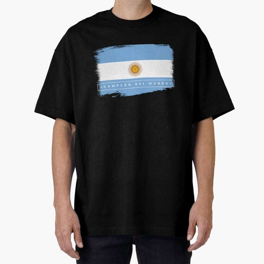 Argentina Campe¨®n del Mundo Oversized T-Shirt Honor the Football Icons of Global Football Passion for FIFA World Cup 2026 USA Canada Mexico, with Cristiano Ronaldo, Haaland and CR7, Portugal, Tournament Hype, Historic Matchups, Family Viewing