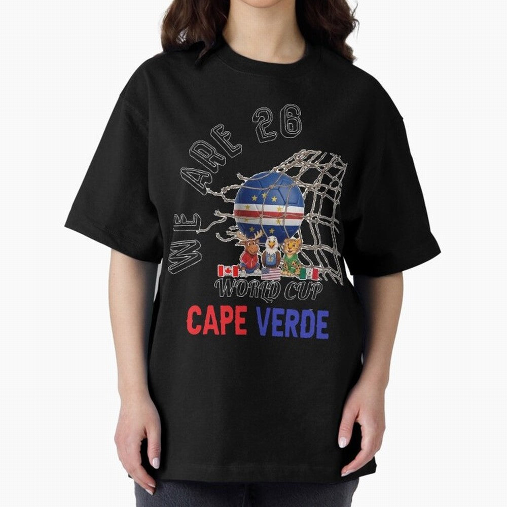 World cup 26 - Cape Verde Oversized T-Shirt Make Game Day About Global Football Passion for FIFA World Cup 2026, Filled with CR7, Argentina and Brazil, Football History, Final Match Energy, Crowd Noise and Once in a Lifetime Moments; Perfect for
