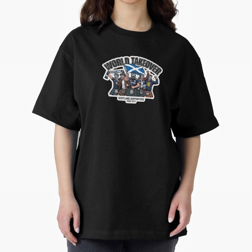 Scotland Soccer Fans Tartan Power Sticker 2026 Football Supporters Oversized T-Shirt Carry the Colors and Pride of the FIFA World Cup 2026 USA Canada Mexico Journey through Mbappe Highlights, Germany Pride, Stadium Chants, National Pride, Trophy