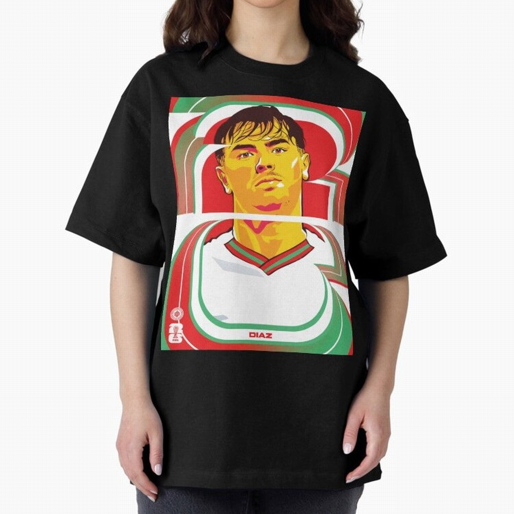 World Cup 2026 Soccer Celebration: United Football Fan Art Oversized T-Shirt Turn Up for Global Football Passion for FIFA World Cup 2026, Celebrating CR7, Portugal, Spain and Germany, Global Supporter Spirit, Legendary Goals, National Colors and