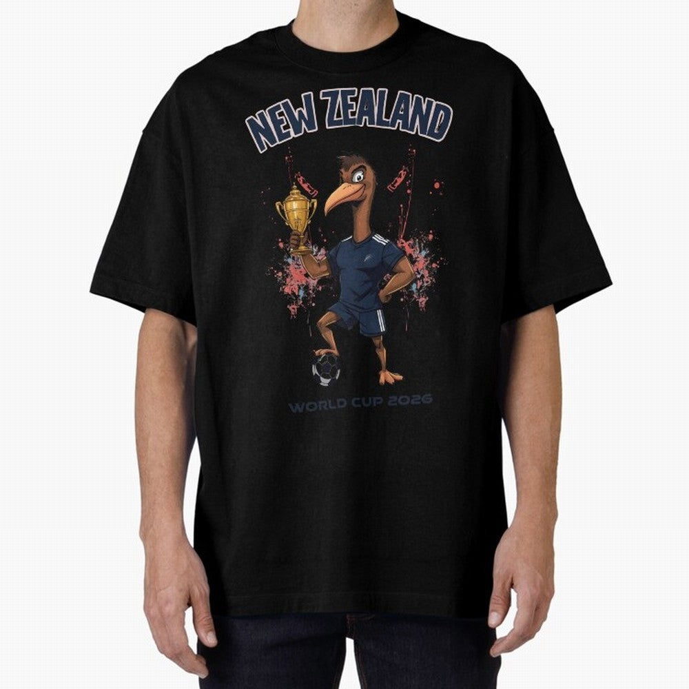 New Zealand - World Cup 2026 Oversized T-Shirt Follow the Final Road of the FIFA World Cup 2026 USA Canada Mexico Journey through Haaland and Mbappe Highlights, Brazil Pride, Football Passion, Legendary Performances, Festival Vibes and Supporter