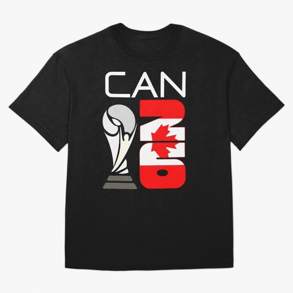 Canada 2026 Soccer World Cup Trophy Canadian Flag Design Oversized T-Shirt Bring Trophy Dreams to the FIFA World Cup 2026 USA Canada Mexico Journey through Haaland and Mbappe Highlights, Portugal, Spain and Germany Pride, Tournament Hype, Historic