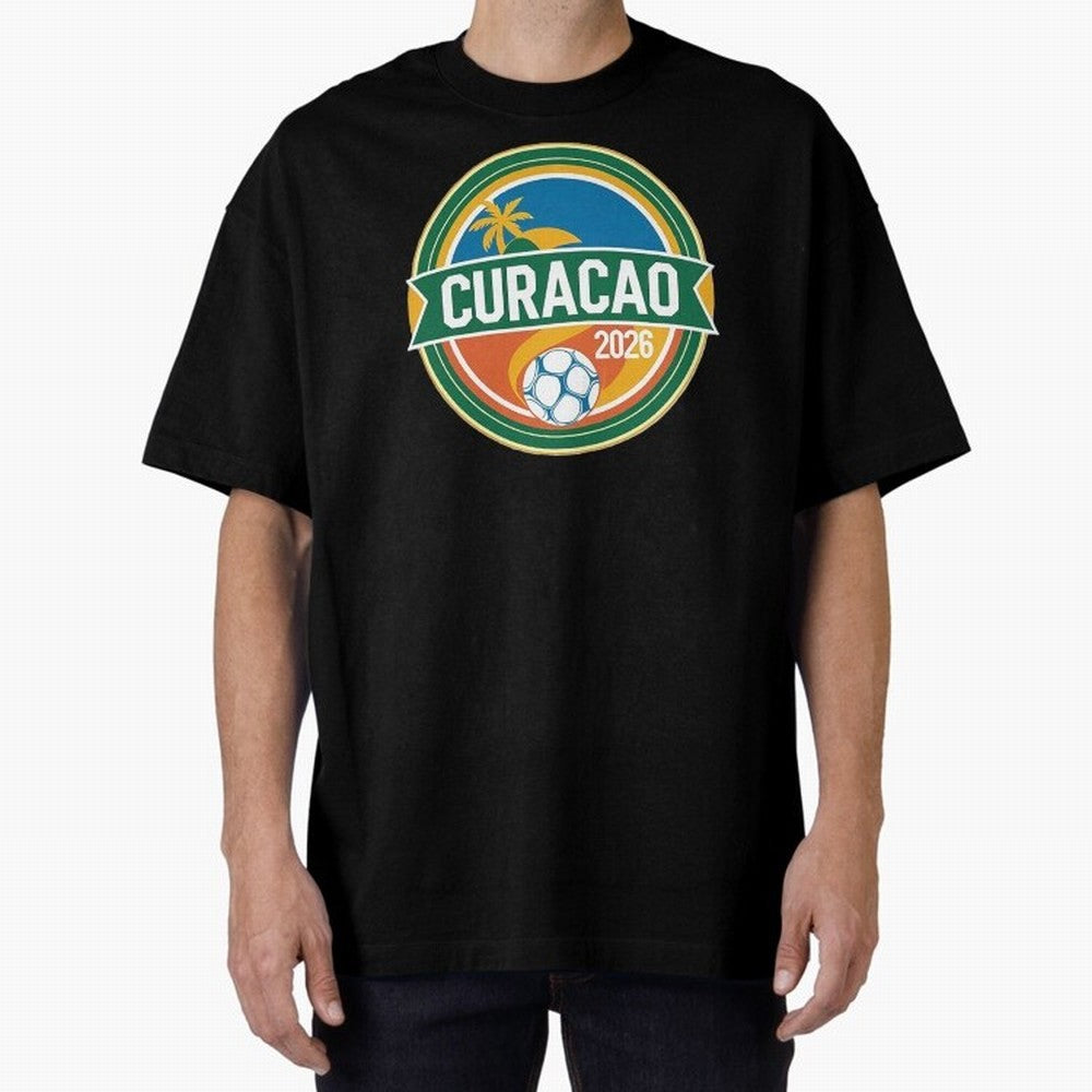 Curacao WC 2026 Oversized T-Shirt Stand Out with Spirit from FIFA World Cup 2026 USA Canada Mexico for Fans of CR7 and England and Germany, Bringing Football Passion, Legendary Performances, Festival Vibes and Supporter Community; Great for