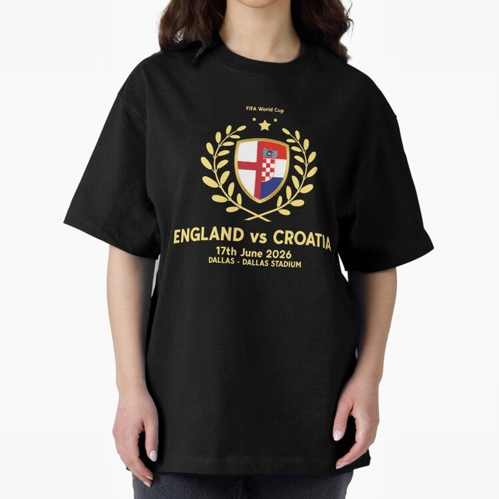 FIFA World Cup - England v Croatia Oversized T-Shirt Showcase FIFA World Cup 2026 USA Canada Mexico Spirit, Centered on Germany, Mbappe and Neymar, Vintage Soccer Flavor, Modern Football Stars, National Flags and Final Night Emotion; Ideal for Fans