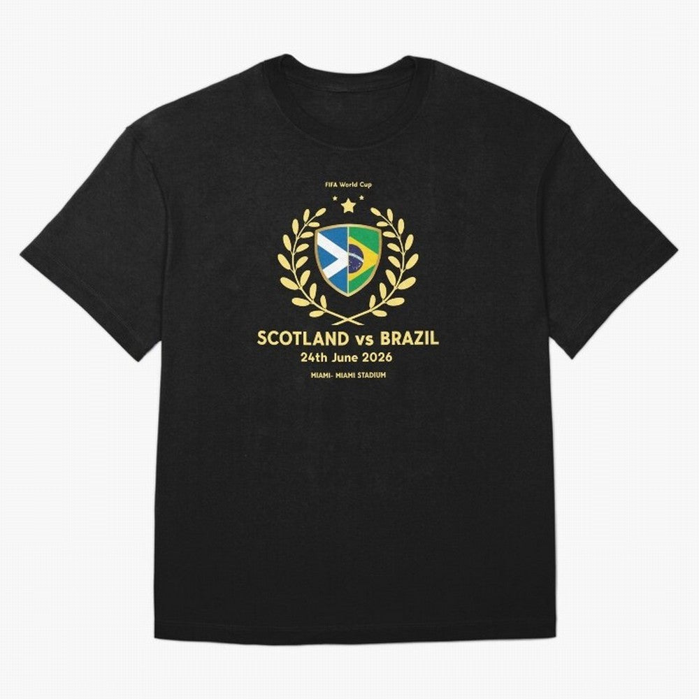 FIFA World Cup - Scotland v Brazil Oversized T-Shirt Honor Champions and Dreams in FIFA World Cup 2026 Group Stage Spirit, Celebrating Brazil, Portugal and Argentina, Mbappe and Neymar, Supporter Pride, Iconic Celebrations, Legendary Names and