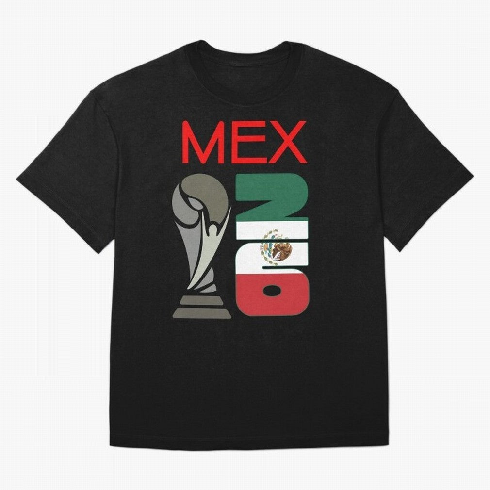 Mexico 2026 Soccer World Cup Trophy Mexican Flag Design Oversized T-Shirt Bring Trophy Dreams to FIFA World Cup 2026 USA Canada Mexico Centered on Mbappe, Brazil, Portugal and Argentina Energy, Stadium Chants, National Pride, Trophy Dreams and
