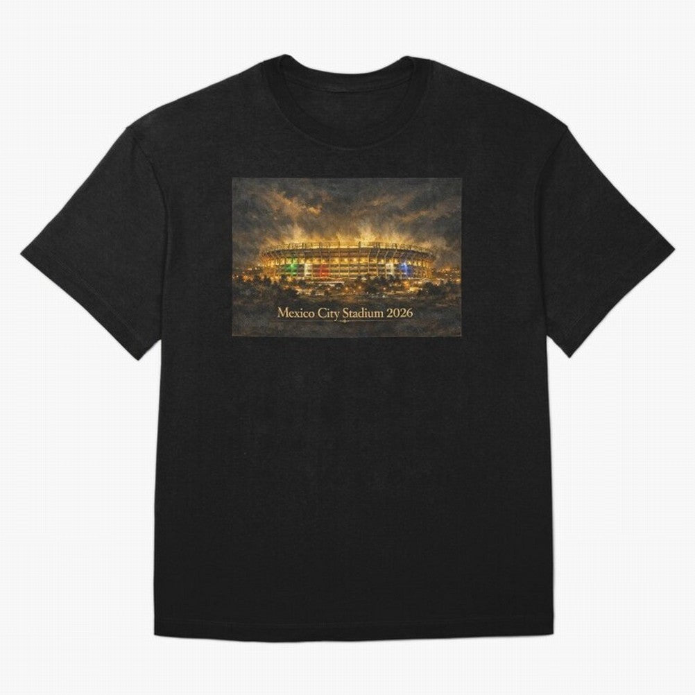 Mexico City Stadium at Night Oversized T-Shirt Carry the Dream of FIFA World Cup 2026 Group Stage Built around Cristiano Ronaldo, Haaland and CR7, Argentina Energy, Fan Favorite Moments, National Team Passion, Big Match Drama and Soccer History;