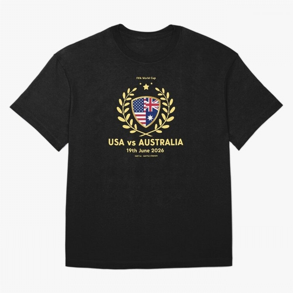 FIFA World Cup - USA v Australia Oversized T-Shirt Show Love for Legendary Goals in FIFA World Cup 2026 USA Canada Mexico Spirit, with Argentina, Messi, Stadium Chants, National Pride, Trophy Dreams and Unforgettable Football Memories; Perfect for