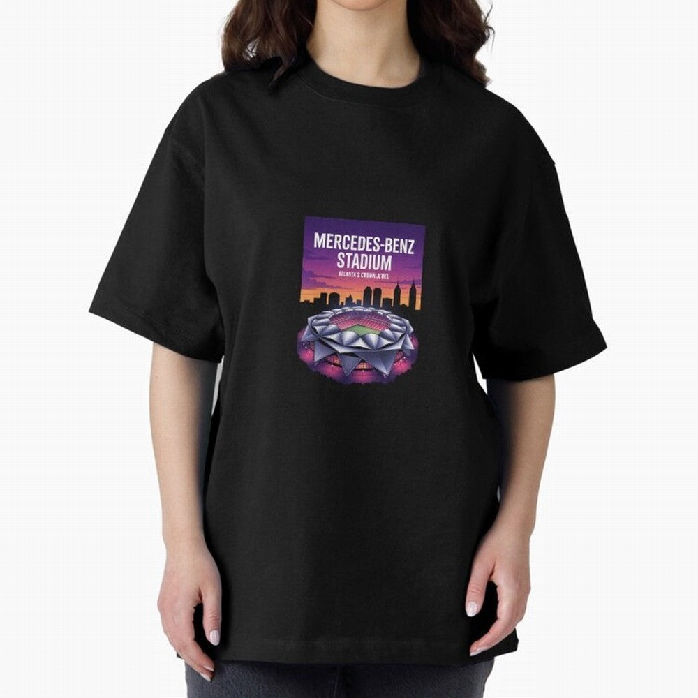Atlanta Stadium Oversized T-Shirt Capture Global Football Passion for FIFA World Cup 2026 Group Stage, Capturing Neymar, Spain, Champion Mindset, Group Stage Buzz, Knockout Tension and Passionate Fan Culture; Ideal for Fans Who Follow Messi,