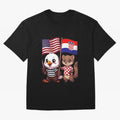 The American eagle and its friend, the Croatian marten Oversized T-Shirt Turn Football Passion into Global Football Passion for FIFA World Cup 2026 USA Canada Mexico, Capturing Haaland, England, Classic Soccer Heritage, Championship Pressure, Fan
