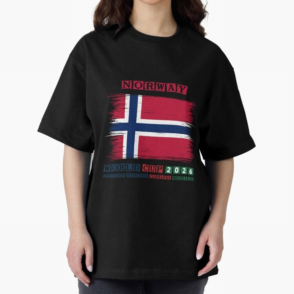 NORWAY WORLD CUP 2026 Oversized T-Shirt Make Memories around FIFA World Cup 2026 Spirit, Capturing Brazil, Neymar, Haaland and Cristiano Ronaldo, Global Supporter Spirit, Legendary Goals, National Colors and Tournament Celebration; Great for
