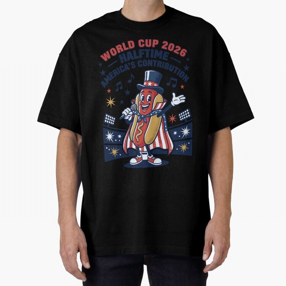 World Cup 2026 Halftime ¡ª America's Contribution V2 Oversized T-Shirt Bring a Champion Mindset to Match Day Hype around FIFA World Cup 2026 USA Canada Mexico, Neymar, Spain and Netherlands, Vintage Soccer Flavor, Modern Football Stars, National