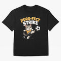 Purr-fect Strike Oversized T-Shirt Celebrate Every Goal in Global Football Passion for FIFA World Cup 2026, Celebrating Mbappe and Neymar, Germany, Game Day Rituals, Football Legends, Country Pride and the Road to the Final; Great for Supporters