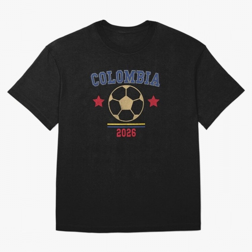 Colombia ¡ª Vintage Soccer Tee Oversized T-Shirt Follow Every Goal of Match Day Hype around FIFA World Cup 2026 USA Canada Mexico, Mbappe, Portugal, Match Day Excitement, Supporter Culture, Golden Goals and Global Football Passion; Perfect for