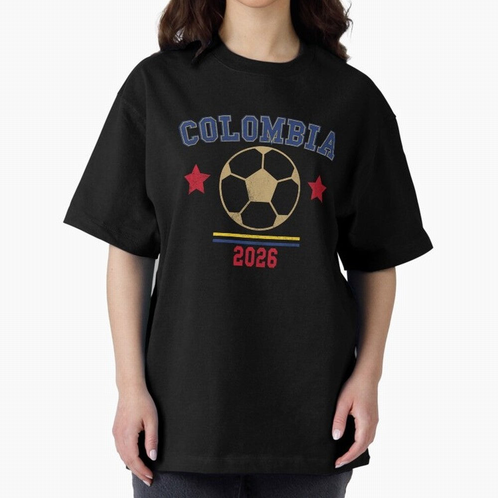 Colombia ¡ª Vintage Soccer Tee Oversized T-Shirt Follow Every Goal of Match Day Hype around FIFA World Cup 2026 USA Canada Mexico, Mbappe, Portugal, Match Day Excitement, Supporter Culture, Golden Goals and Global Football Passion; Perfect for