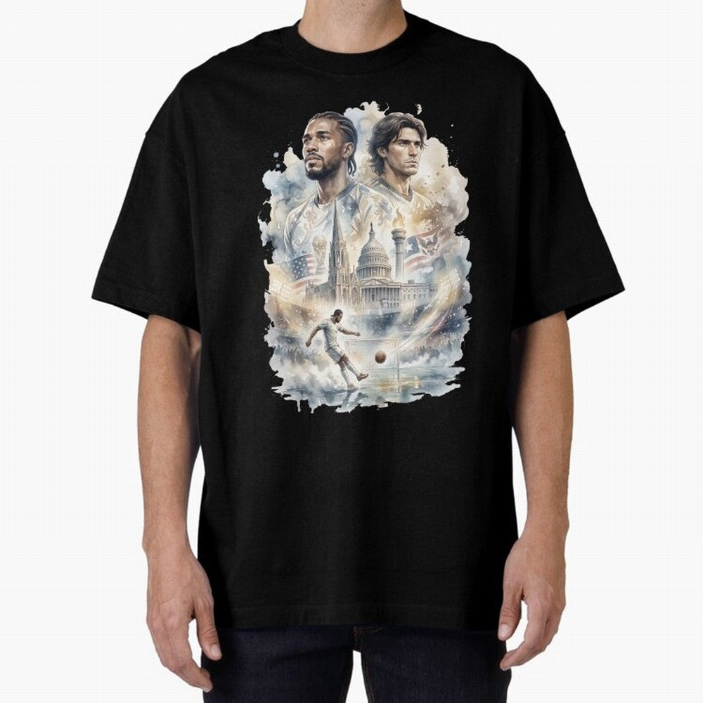 FIFA 2026 America Players Oversized T-Shirt Stand with FIFA World Cup 2026 USA Canada Mexico for Fans of Cristiano Ronaldo and Argentina and Brazil, Bringing Stadium Chants, National Pride, Trophy Dreams and Unforgettable Football Memories; Ideal