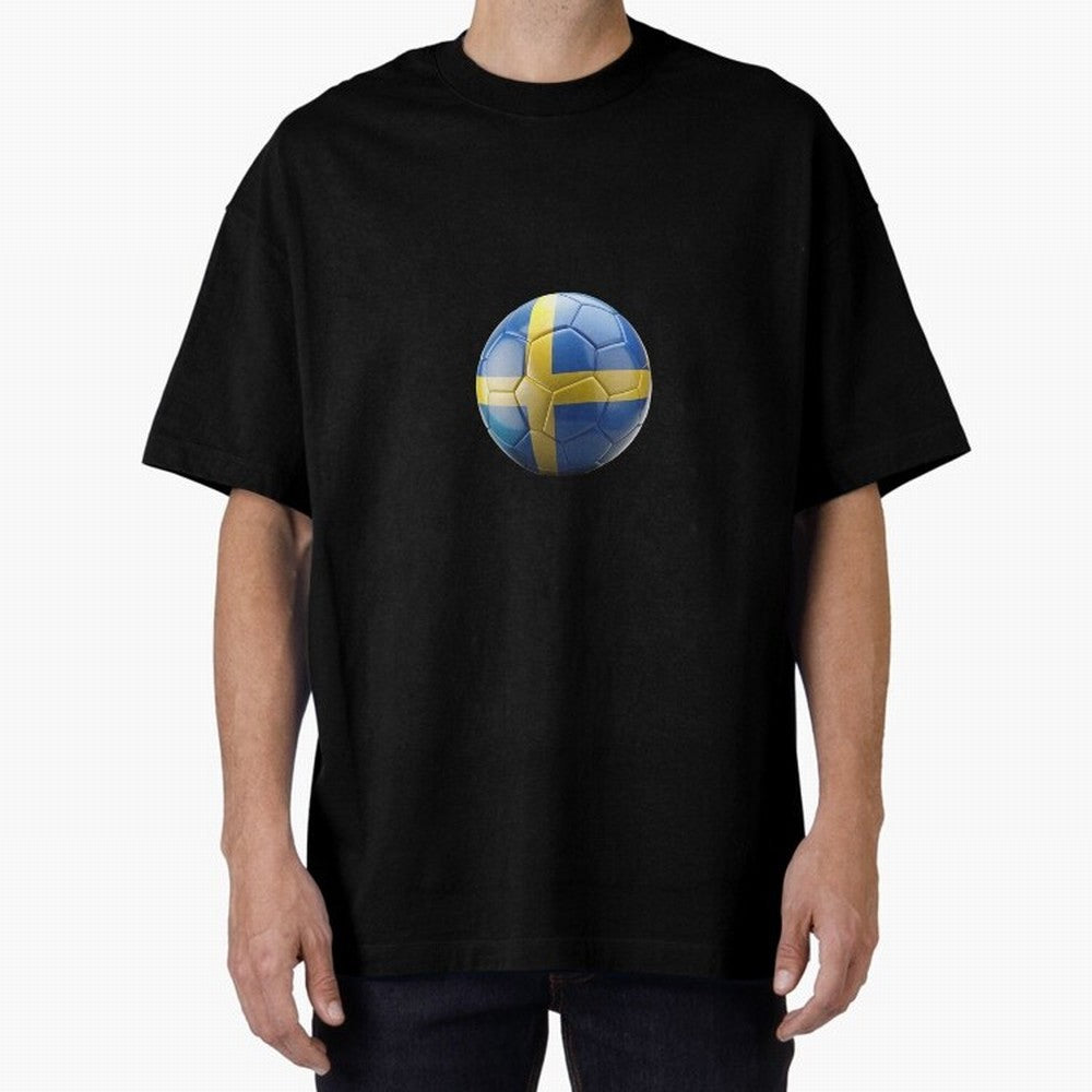Sweden Football Oversized T-Shirt Show Fan Pride Across FIFA World Cup 2026 for Fans of Cristiano Ronaldo, Haaland and CR7 and France, Bringing Champion Mindset, Group Stage Buzz, Knockout Tension and Passionate Fan Culture; Perfect for Supporters