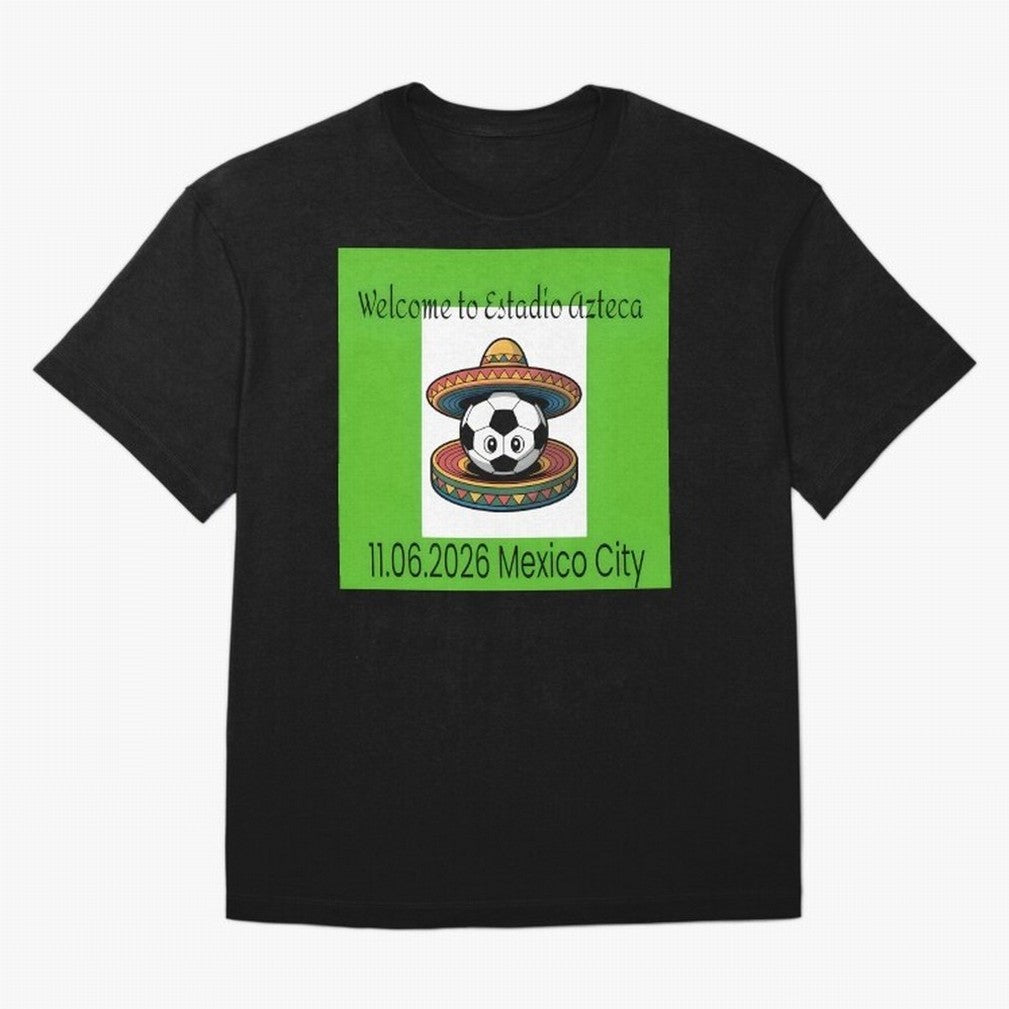 Welcome to Estadio Azteca Mexico City June 11, 2026 Oversized T-Shirt Follow the Final Road of FIFA World Cup 2026 for Fans of Mbappe and Argentina, France and Brazil, Bringing Sports Nostalgia, International Competition, Famous Players and
