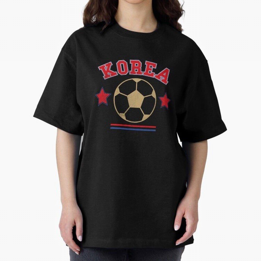 Korea 2026 ¡ª Vintage Soccer Tee Oversized T-Shirt Carry National Pride through FIFA World Cup 2026 for Fans of Mbappe and England, France and Netherlands, Bringing Championship Spirit, Famous Goals, Roaring Crowds and International Football Unity;