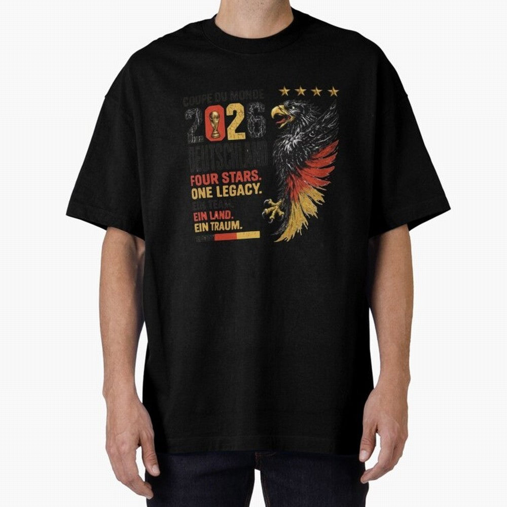 Germany Soccer World Cup 2026 Eagle Vintage Design Oversized T-Shirt Capture Stadium Memories from FIFA World Cup 2026 USA Canada Mexico Highlighting Messi and Cristiano Ronaldo, Germany Energy, Sports Nostalgia, International Competition, Famous
