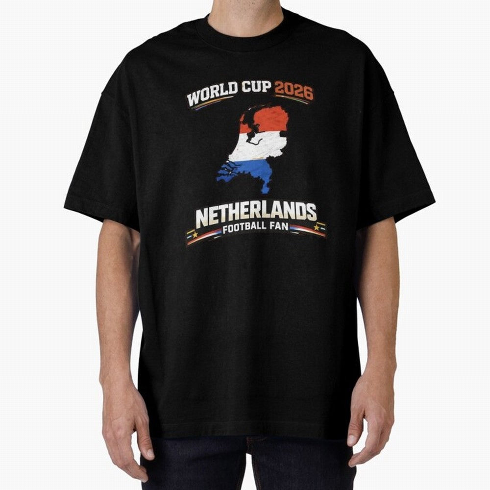 Netherlands Football Fan World Cup 2026 - Dutch Map Vintage Art Oversized T-Shirt Show Match Day Excitement for FIFA World Cup 2026 USA Canada Mexico Spirit, Celebrating Netherlands, Messi, CR7 and Mbappe, Football History, Final Match Energy,