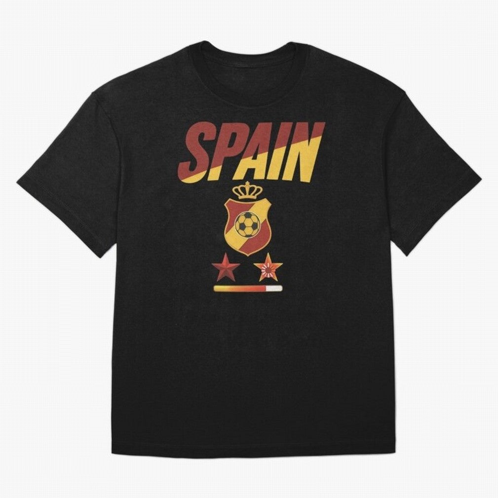 Spain Football World Cup 2026 - La Roja Stars Loading Oversized T-Shirt Celebrate the Stars of the FIFA World Cup 2026 Group Stage Journey through Mbappe and Neymar Highlights, Argentina and Brazil Pride, Tournament Hype, Historic Matchups, Family