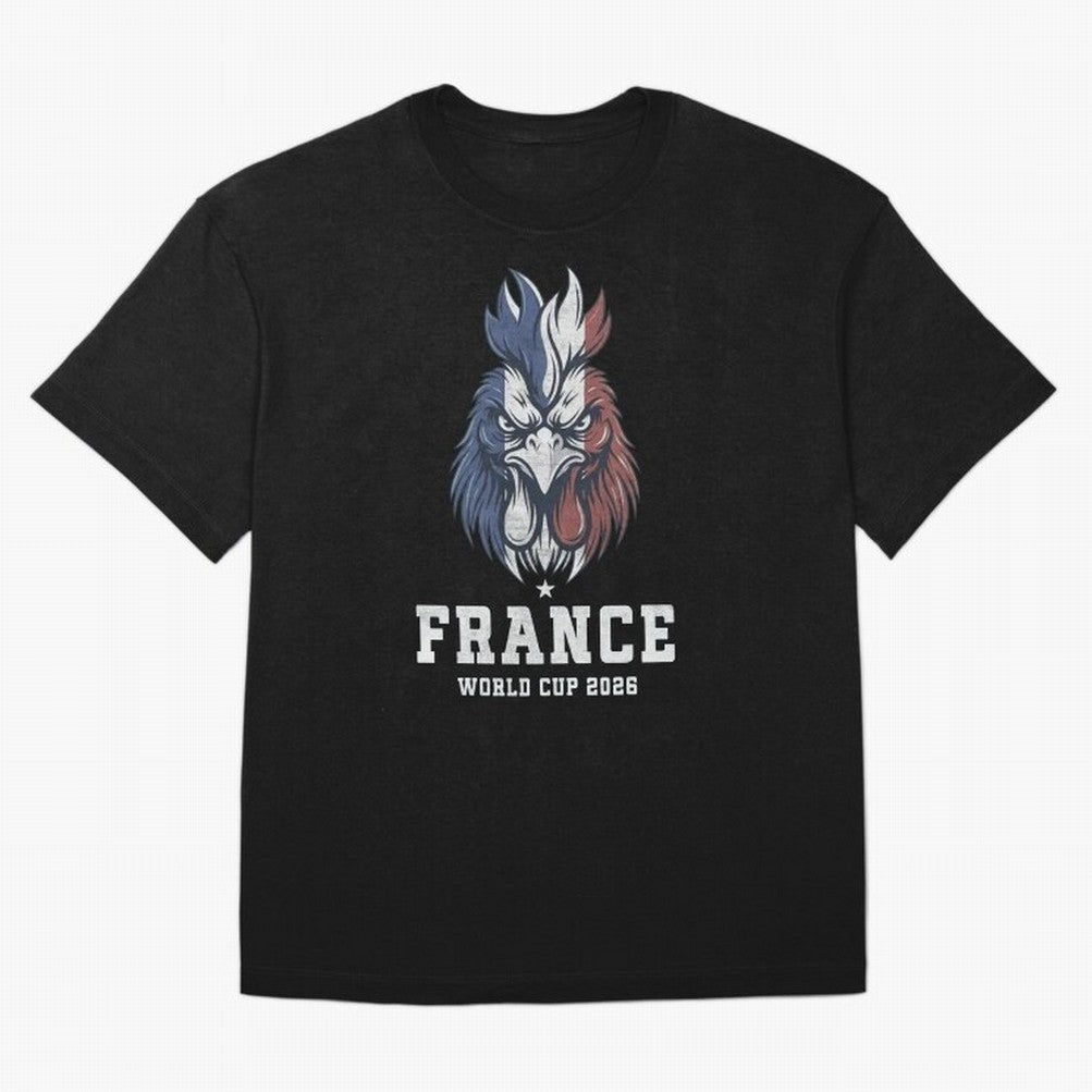 France Football World Cup 2026 Rooster Mascot Art Oversized T-Shirt Celebrate National Team Dreams in Global Football Passion for FIFA World Cup 2026 Group Stage, Celebrating Neymar, England, France and Netherlands, Soccer Culture, Superstar