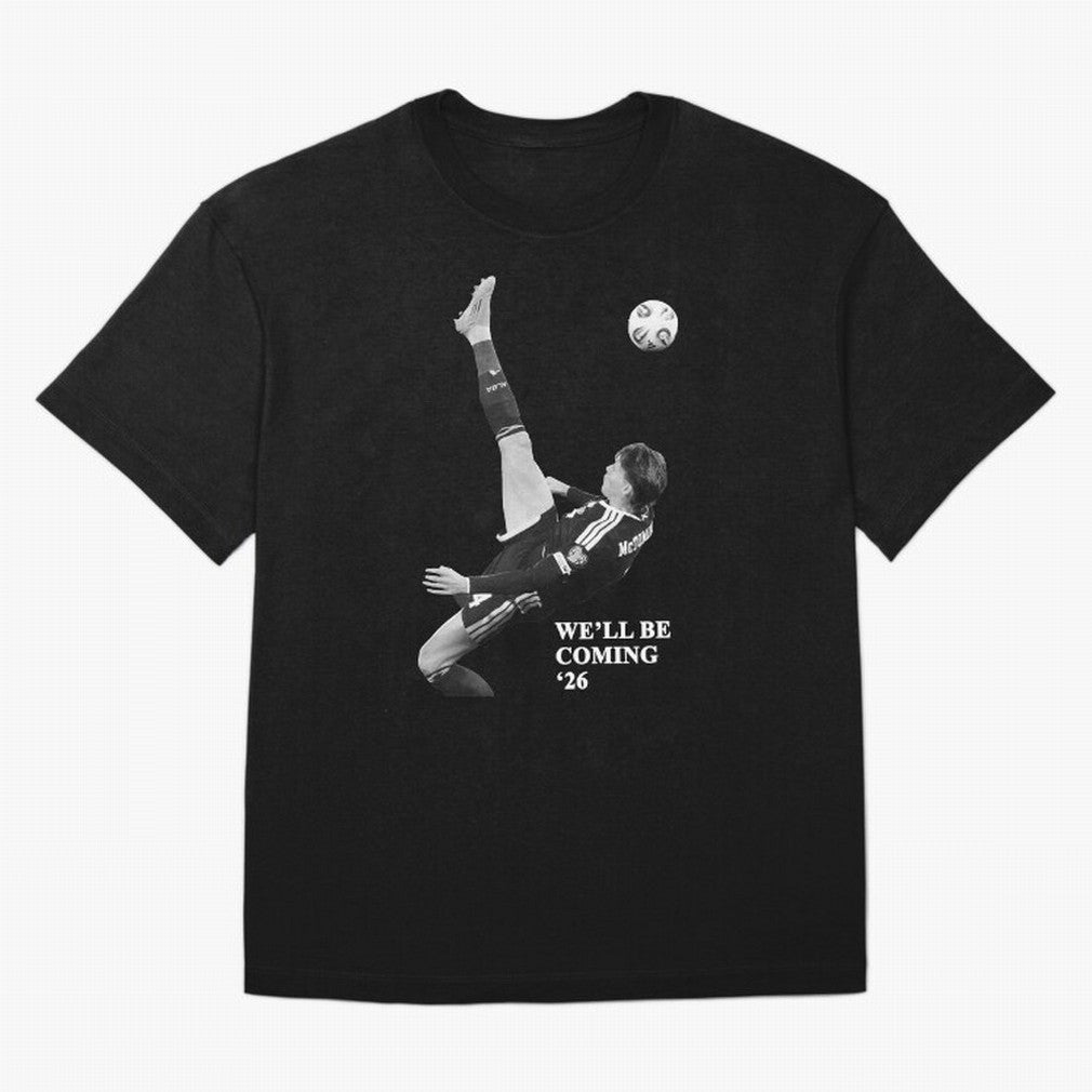 Scotland We'll Be Coming 26 WC Oversized T-Shirt Follow Every Goal of FIFA World Cup 2026 USA Canada Mexico Spirit, Centered on Germany, Neymar, Fan Favorite Moments, National Team Passion, Big Match Drama and Soccer History; Great for Watch