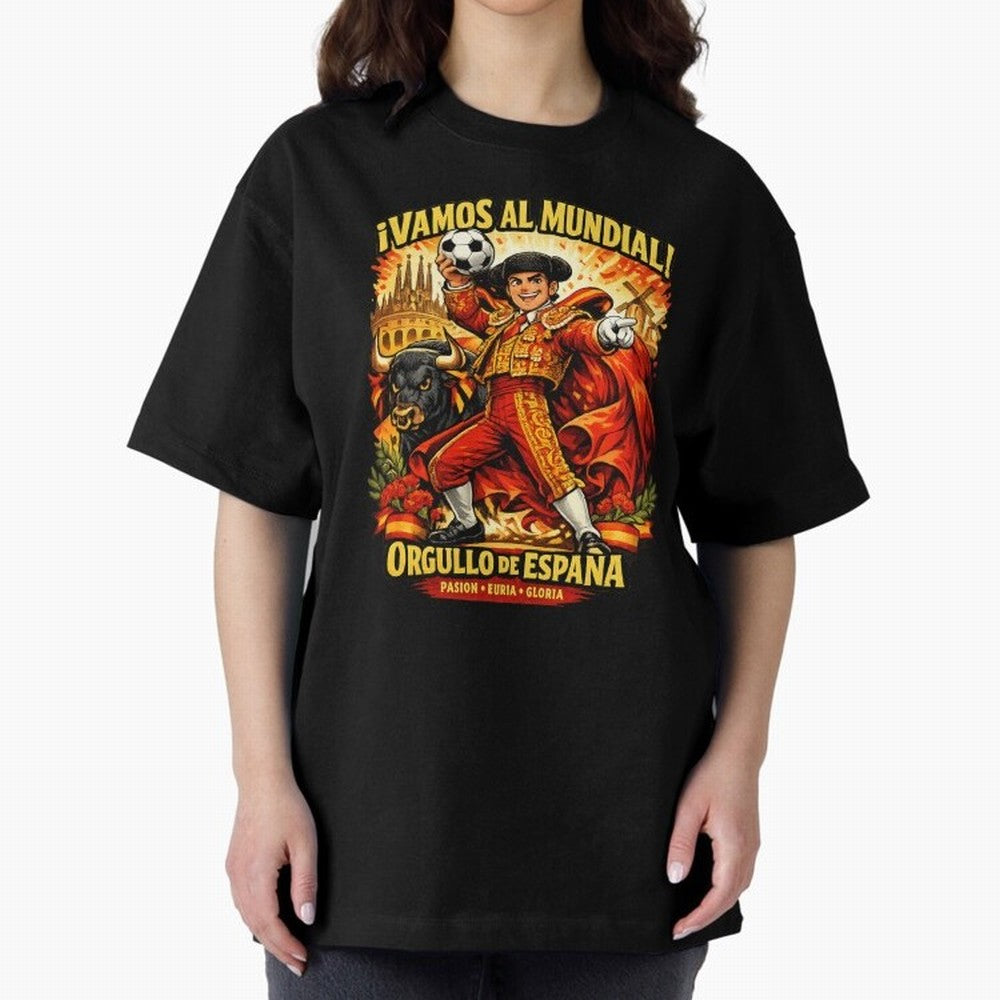 Spain World Cup 2026 Matador Fan Shirt Oversized T-Shirt Support Iconic Players in FIFA World Cup 2026 for Fans of Mbappe and Neymar and Argentina, Bringing Champion Mindset, Group Stage Buzz, Knockout Tension and Passionate Fan Culture; Perfect