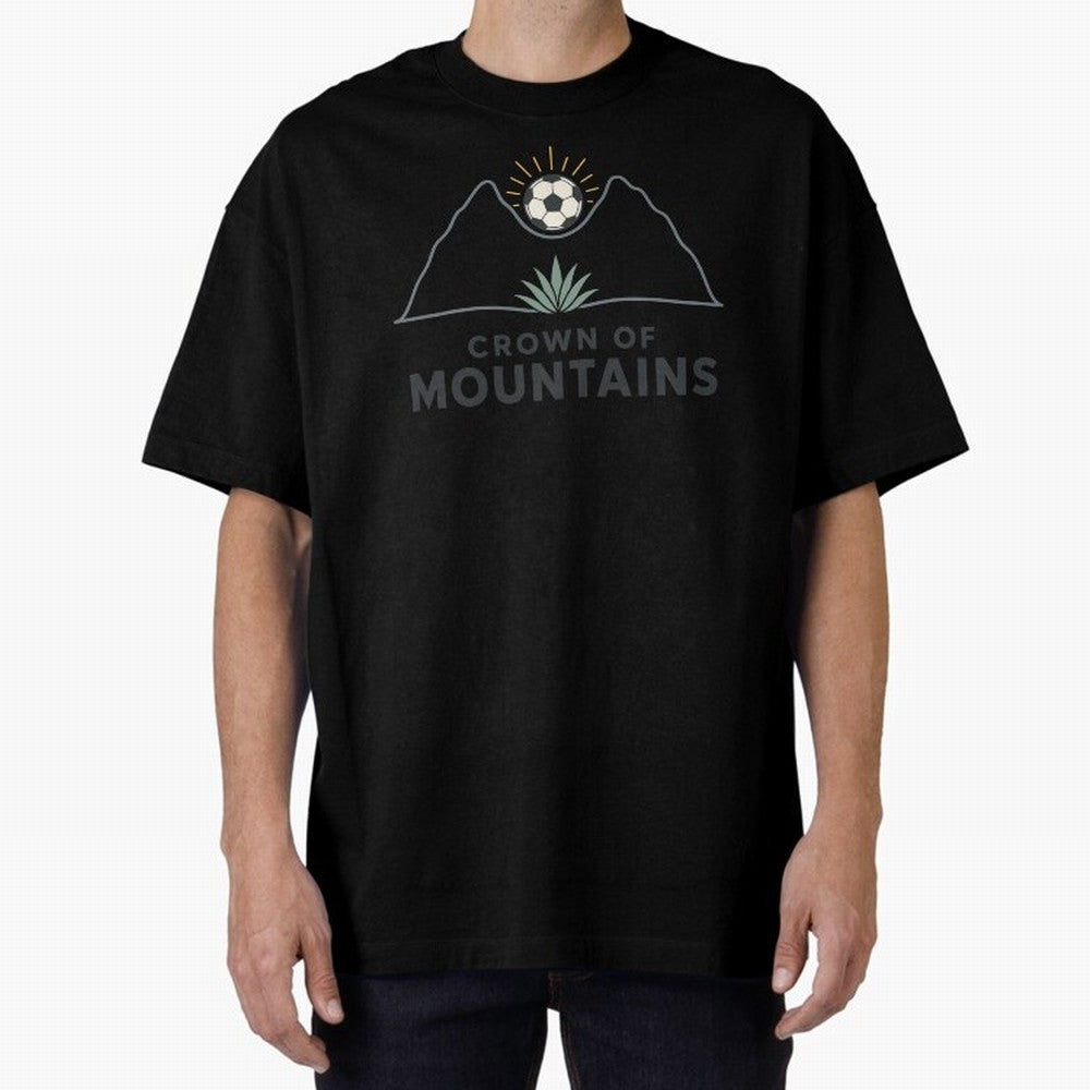 Crown of Mountains Oversized T-Shirt Relive Legendary Nights from Global Football Passion for FIFA World Cup 2026 USA Canada Mexico, Made for Messi and Cristiano Ronaldo, Argentina, Champion Mindset, Group Stage Buzz, Knockout Tension and