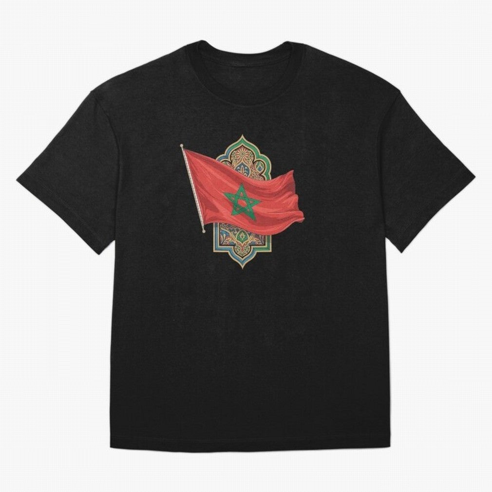 Morocco Flag Heritage World Cup 2026 Oversized T-Shirt Support Your Favorite Stars during FIFA World Cup 2026 Group Stage Highlighting Cristiano Ronaldo, Haaland and CR7, Brazil Energy, Game Day Rituals, Football Legends, Country Pride and the Road