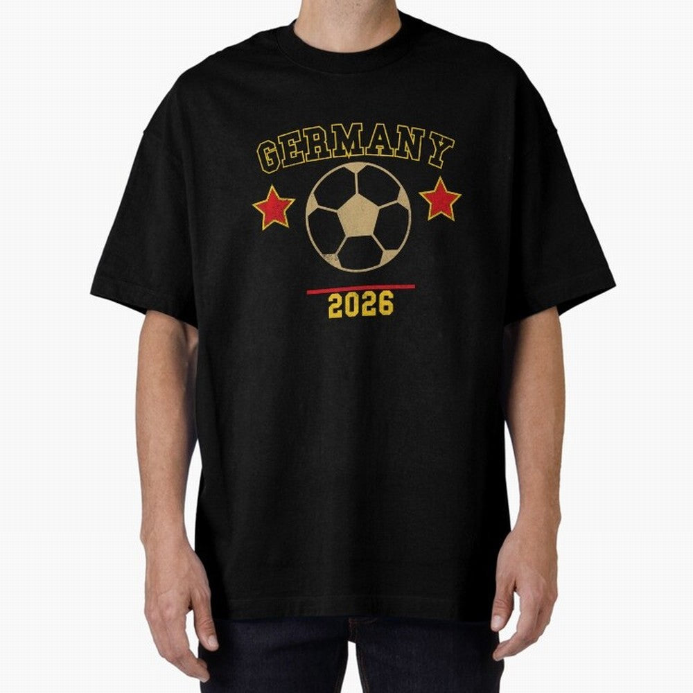 Germany 2026 ¡ª Vintage Soccer Tee Oversized T-Shirt Support Your Favorite Stars during FIFA World Cup 2026 Spirit, Capturing England, Messi, CR7 and Mbappe, Retro Football Energy, Iconic Rivalries, Trophy Chase Drama and Stadium Atmosphere;