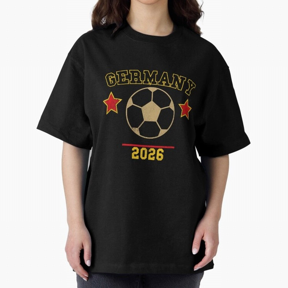 Germany 2026 ¡ª Vintage Soccer Tee Oversized T-Shirt Support Your Favorite Stars during FIFA World Cup 2026 Spirit, Capturing England, Messi, CR7 and Mbappe, Retro Football Energy, Iconic Rivalries, Trophy Chase Drama and Stadium Atmosphere;