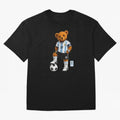 Argentina Soccer Bear World Cup Teddy Bear Oversized T-Shirt Celebrate Football Dreams Across FIFA World Cup 2026 USA Canada Mexico Spirit, Inspired by Spain, Neymar, Sports Nostalgia, International Competition, Famous Players and Unforgettable
