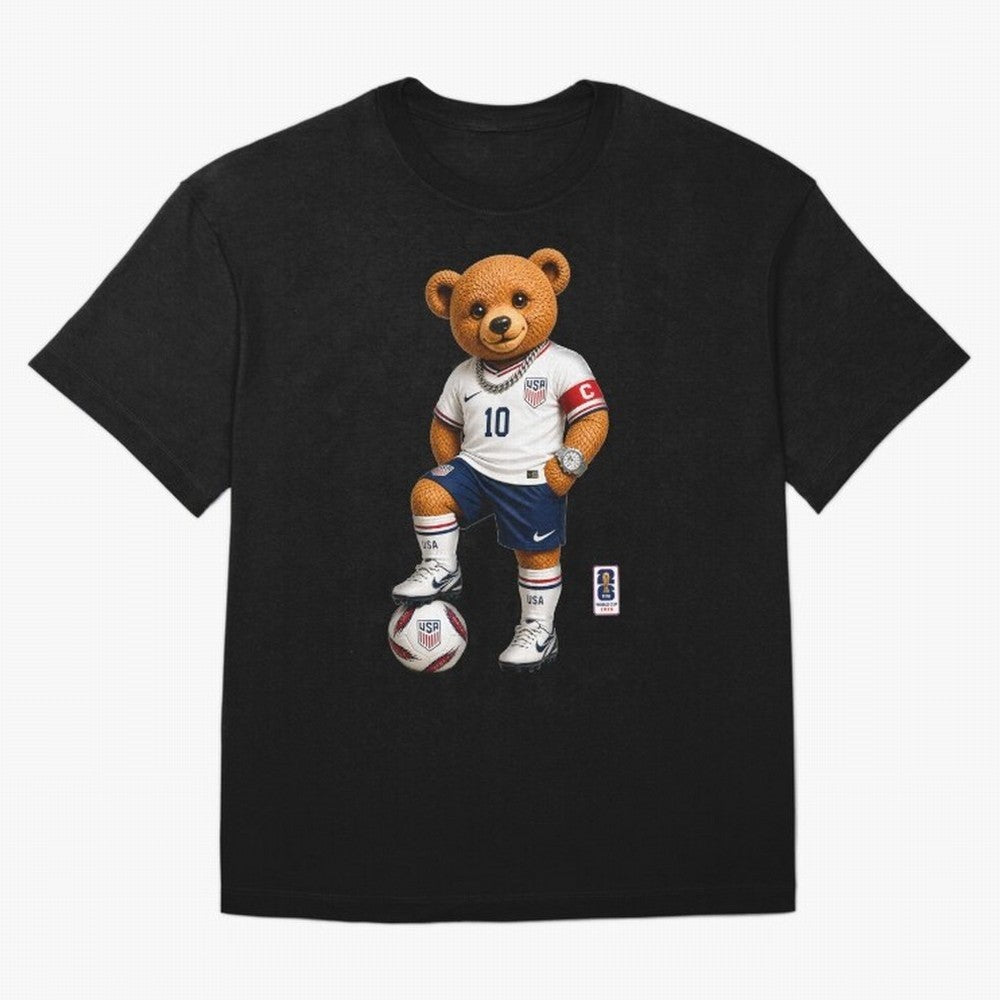 USA Soccer Bear World Cup 2026 Teddy Bear Oversized T-Shirt Support the Legends of FIFA World Cup 2026 Group Stage for Fans of Messi and Cristiano Ronaldo and England, France and Netherlands, Bringing Supporter Pride, Iconic Celebrations, Legendary