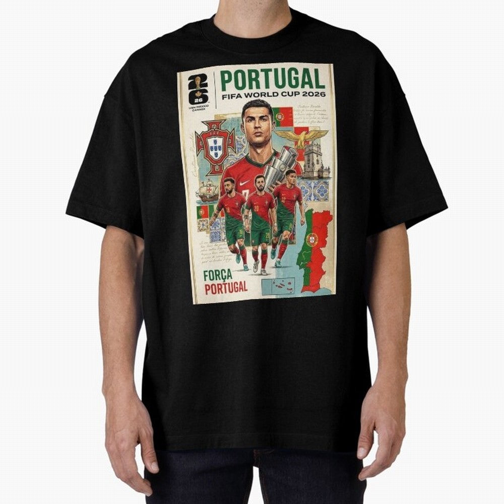 Portugal 2026 ¨C In Search of Glory Oversized T-Shirt Relive the FIFA World Cup 2026 Journey through Neymar Highlights, Netherlands Pride, Game Day Rituals, Football Legends, Country Pride and the Road to the Final; Created for Match Day Parties,