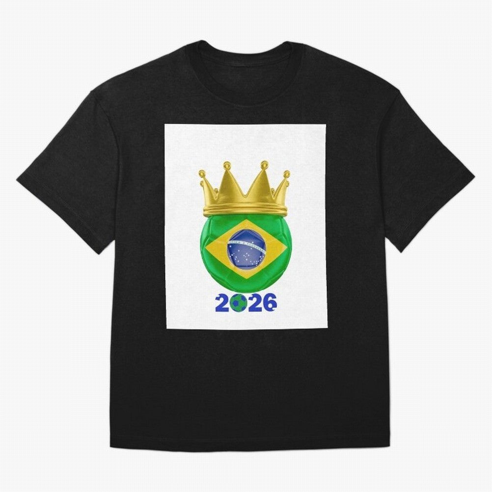 Brazil Football Champion Crown 2026 Oversized T-Shirt Experience FIFA World Cup 2026 with Neymar, Portugal, Spain and Germany Energy, Game Day Rituals, Football Legends, Country Pride and the Road to the Final; Ideal for Football Dads, Football
