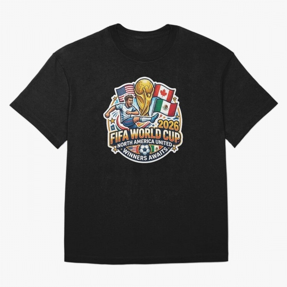 FIFA World Cup 2026 North America United Oversized T-Shirt Keep the Match Day Mood of Match Day Hype around FIFA World Cup 2026 Group Stage, Messi and Cristiano Ronaldo, Brazil, Goal Celebration Energy, Supporter Heritage, Football Icons and