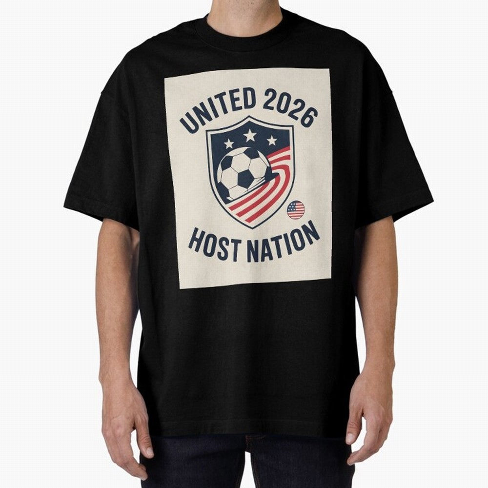 United 2026 USA World Cup Host Nation Soccer Crest T-Shirt Oversized T-Shirt Celebrate National Team Dreams in FIFA World Cup 2026 Made for Messi and Cristiano Ronaldo, Brazil, Portugal and Argentina Energy, Fan Favorite Moments, National Team