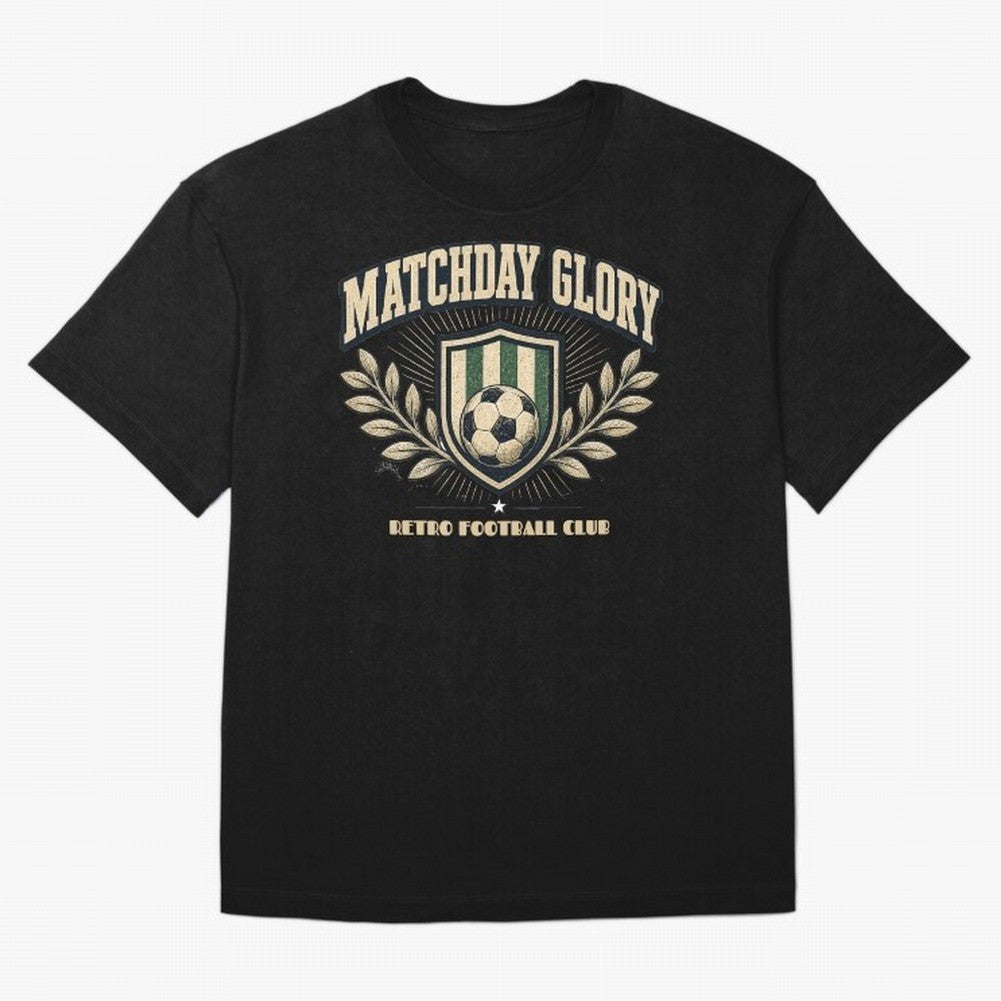 Matchday Glory Vintage Football Club Heritage Shield Emblem Oversized T-Shirt Bring Bold Fan Energy to FIFA World Cup 2026 for Fans of Haaland and Mbappe and Spain, Bringing Classic Soccer Heritage, Championship Pressure, Fan Loyalty and