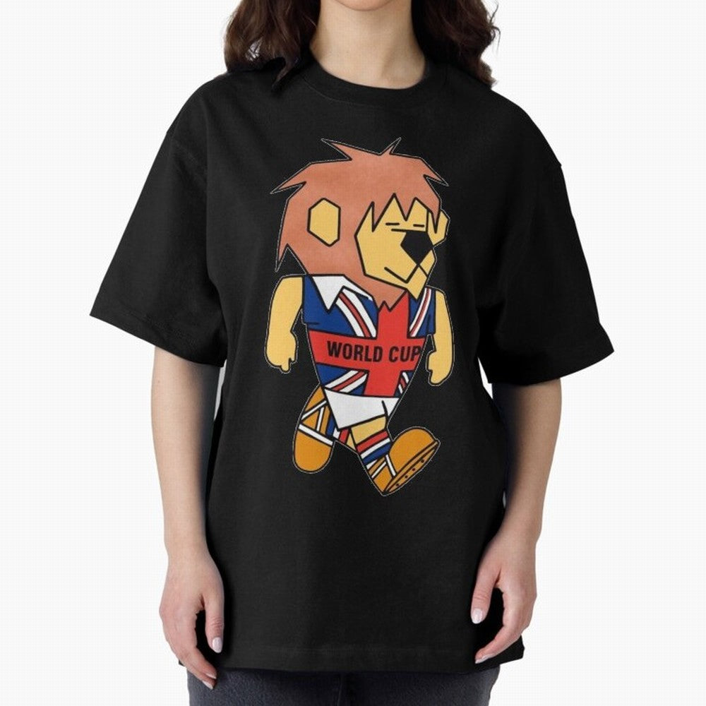 World Cup Willie 1966. Oversized T-Shirt Spotlight FIFA World Cup 2026 Group Stage Connected to Neymar, England and Germany Energy, Goal Celebration Energy, Supporter Heritage, Football Icons and Worldwide Tournament Joy; Great for Supporters Who