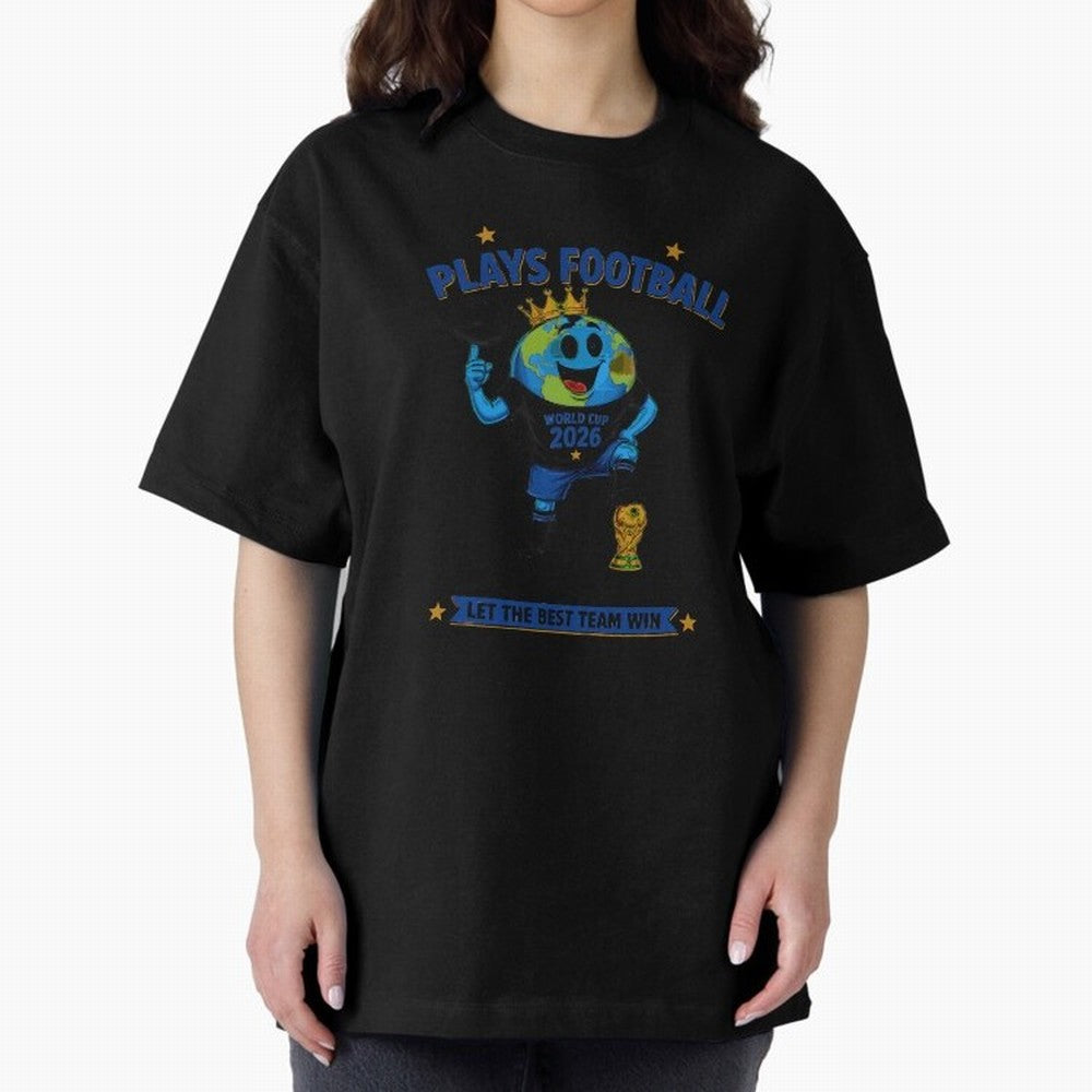 Soccer Oversized T-Shirt Bring the FIFA World Cup 2026 Group Stage Journey through Mbappe Highlights, Spain Pride, Football Festival Excitement, Trophy Ambitions, Country Rivalries and Star Player Buzz; Created for Match Day Parties, Soccer Gifts,