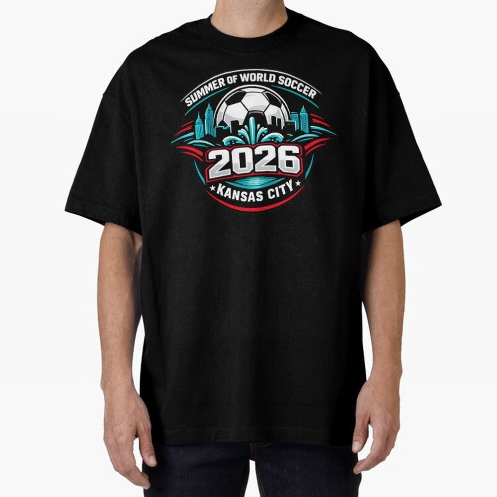 World Soccer Tournament Cup 2026 Kansas City Oversized T-Shirt Bring International Match Energy to the FIFA World Cup 2026 Group Stage Journey through Neymar Highlights, Spain and Netherlands Pride, Worldwide Fan Energy, Dramatic Goals, Stadium