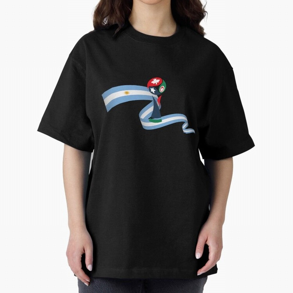 World Cup 2026 Team Argentina Oversized T-Shirt Stand Proud for Global Football Passion for FIFA World Cup 2026 Group Stage, Centered on Mbappe and Neymar, Germany, Soccer Culture, Superstar Moments, National Team Dreams and Competitive Fire;